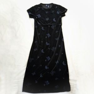 y2k velvet butterfly dress